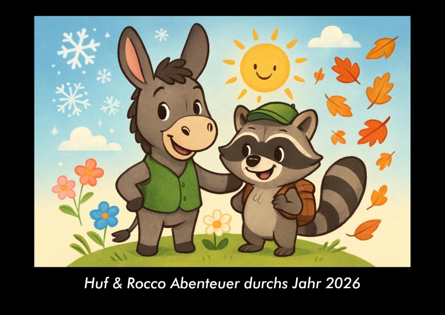 Huf & Rocco Abenteuer durchs Jahr 2026 Fotokalender DIN A3 - Kevin Heber, Tobias Schmitt