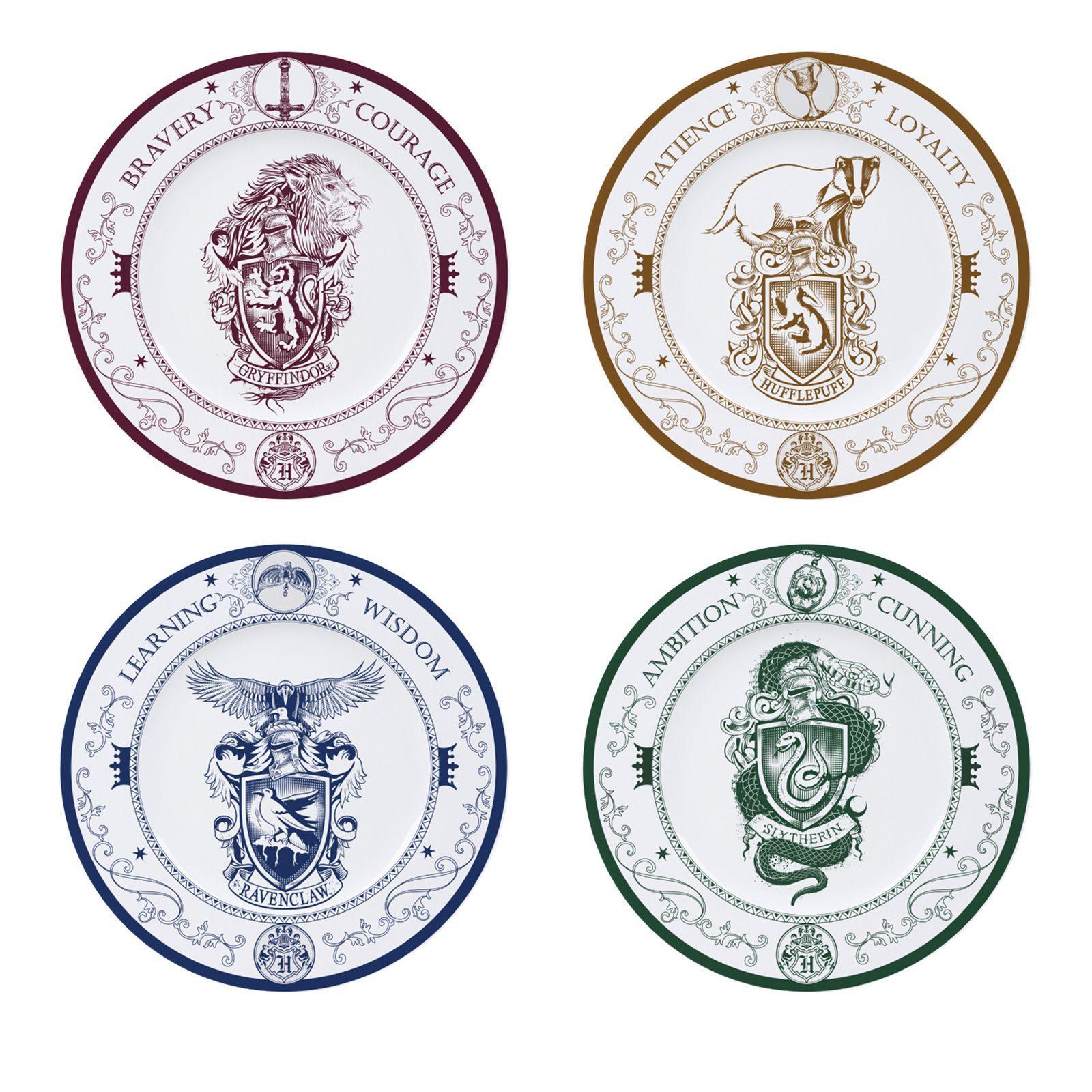HARRY POTTER - Set of 4 Plates - Hogwarts Houses