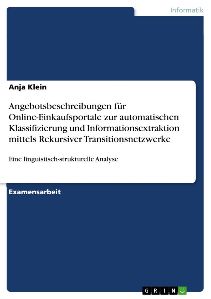 Angebotsbeschreibungen für Online-Einkaufsportale zur automat...